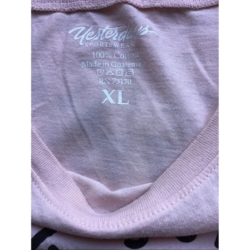 Yesterday’s Sportswear Asylum Surf Shop Skeleton Graphic Tee Cotton XL Pink